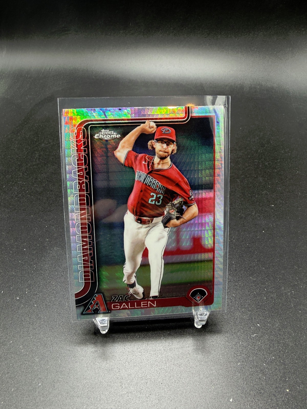Zac Gallen Prism Refractor 2025 Topps Chrome #4 Diamondbacks Parallel