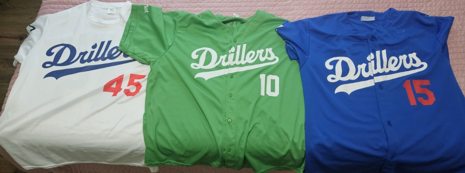 Tulsa Drillers Baseball Jersey Adult XL Lot 3 Outman 45 Smith 10