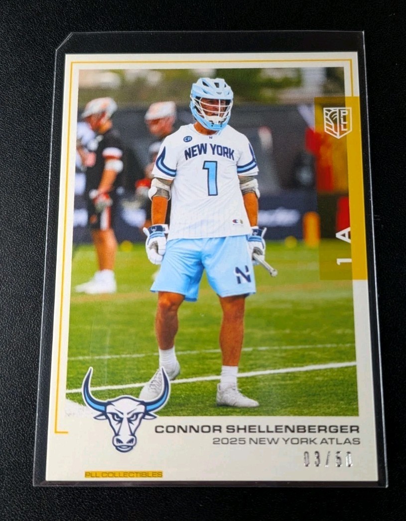 Connor Shellenberger 2025 Premier Lacrosse League Flagship PLL Yellow card # /50