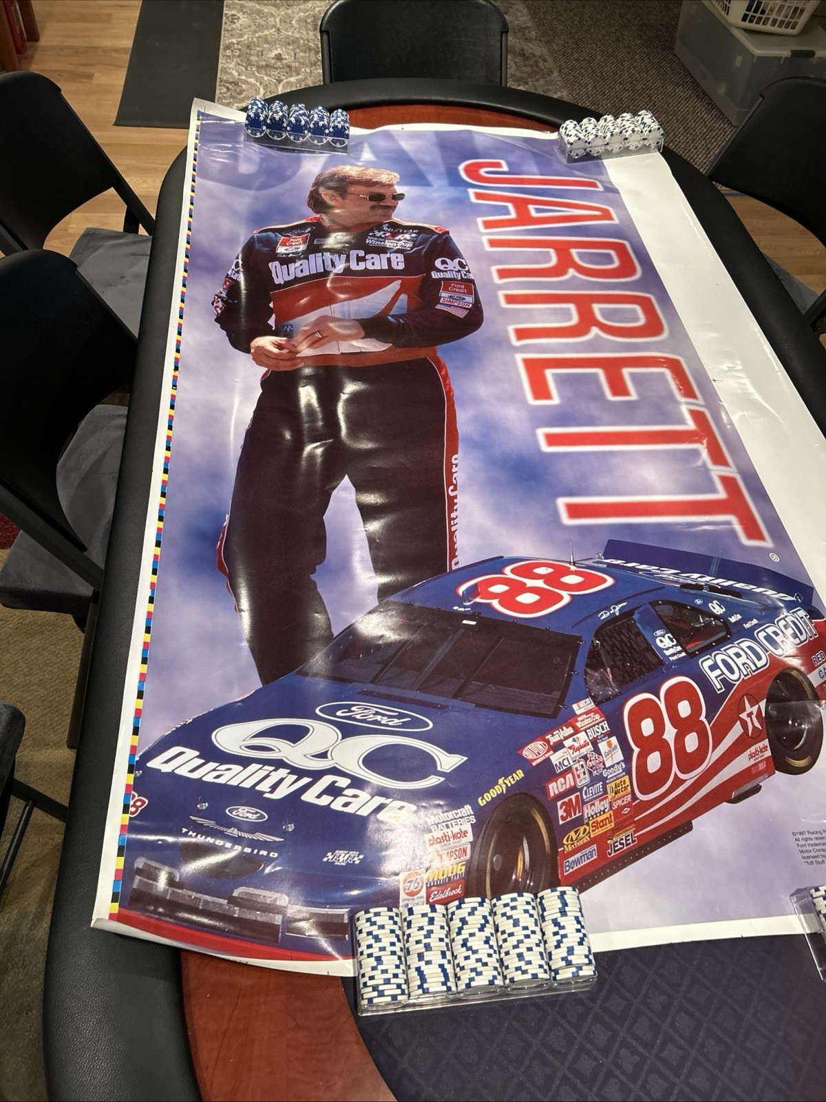 Dale Jarret 1997 Quality Care Banner Racing Reflections Tuff Stuff Big As Life