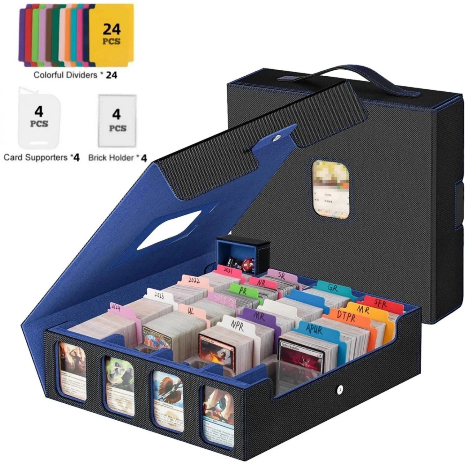 Trading Card Storage Box for 3200+, Leather Storage Box with Strong Closure