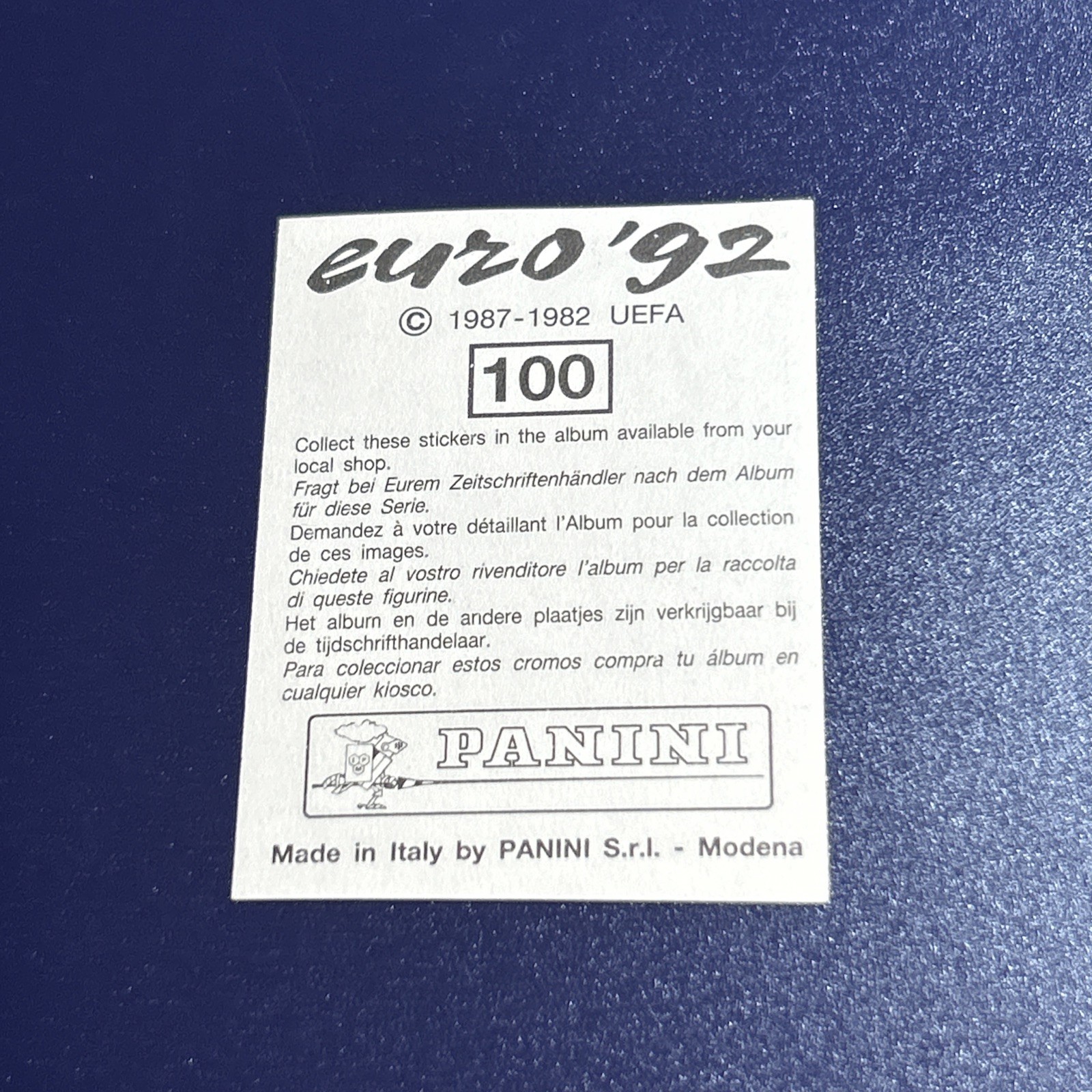 PANINI Sticker EM 1992 EURO 92 EUROPA 100 Des Walker England Vintage