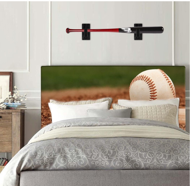 Baseball Bat Display Case, Solid Wood Baseball Bat Horizontal Rack, Baseball Bat