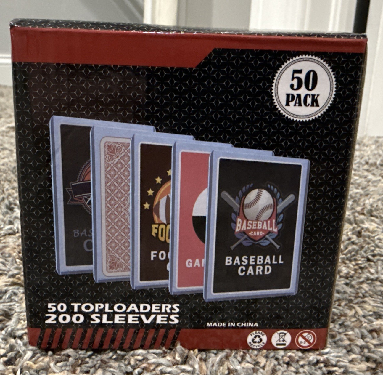 Homthy TopLoaders Card Sleeves and 200 Count Clear Soft Sleeves – 50 Count