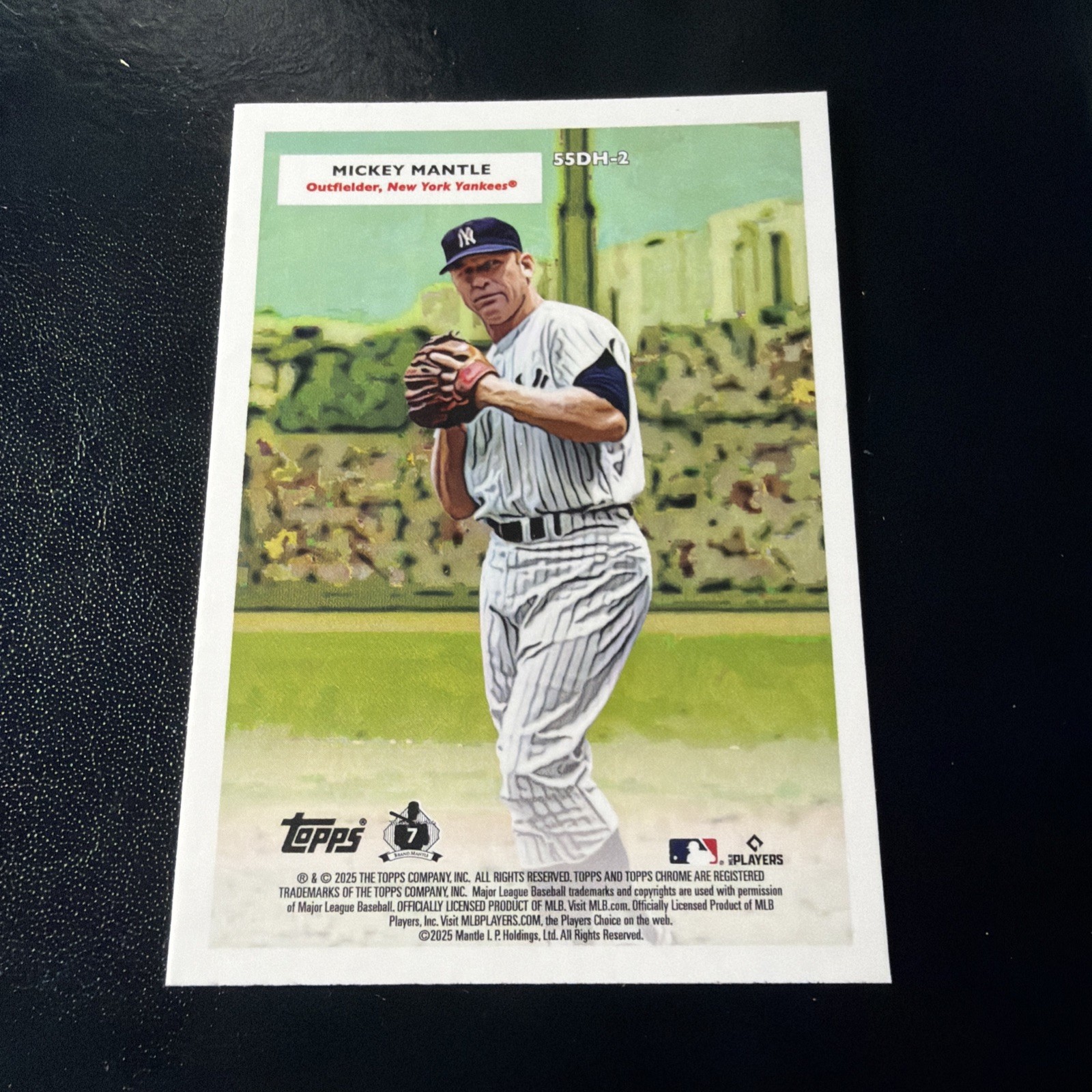 A 2025 Topps Chrome Platinum Aaron Judge/ Mantle Double Header #55DH-2