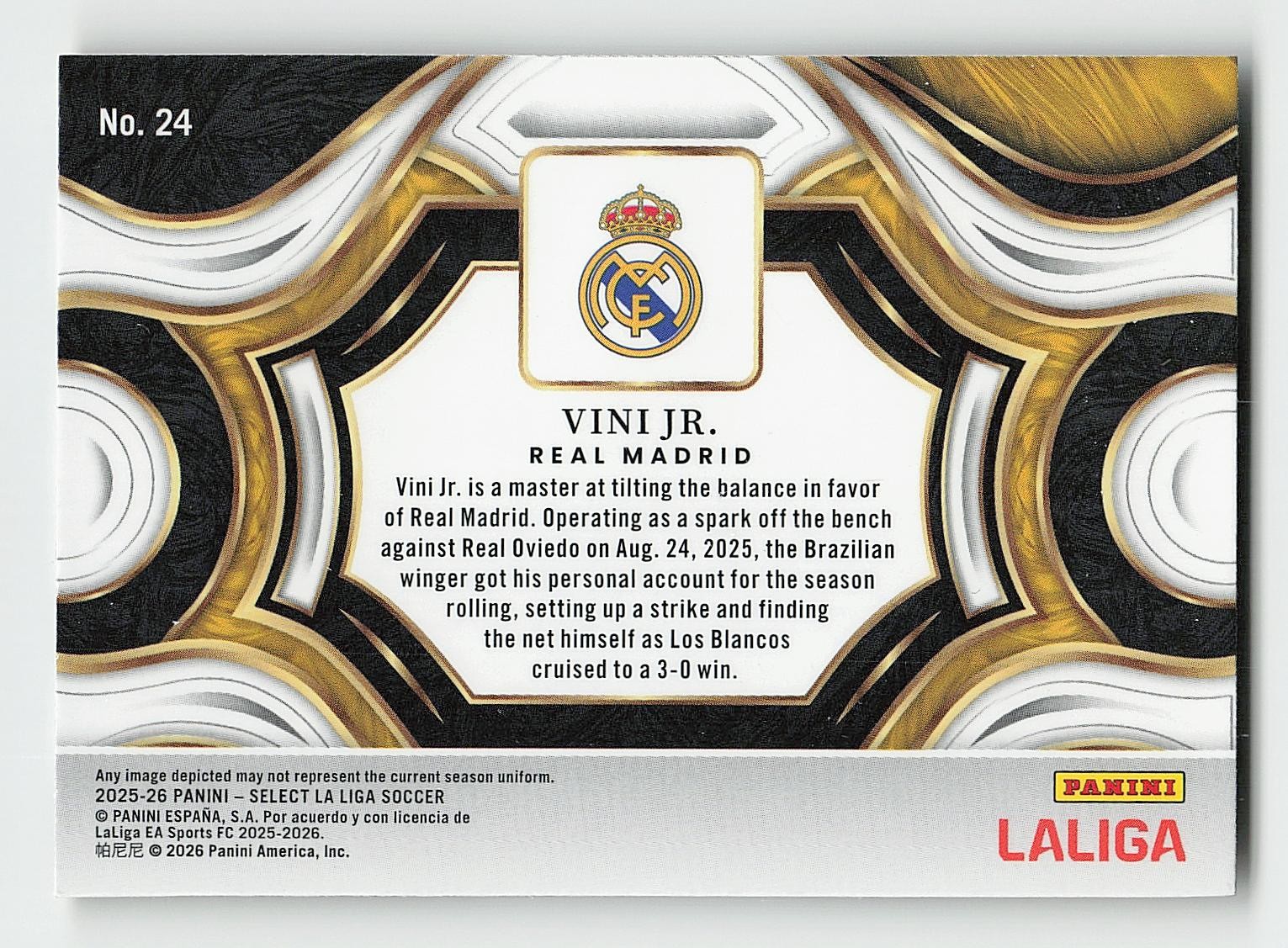 2025-26 Panini Select La Liga #24 Vini Jr. Snapshots