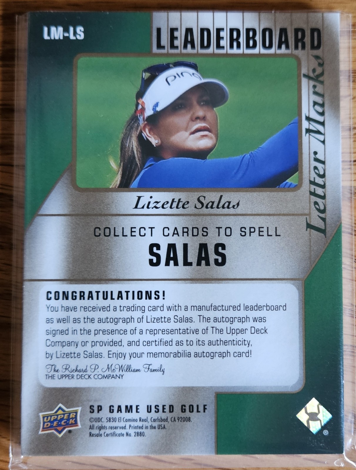 2021 SP Game Used Leaderboard Letter Marks /25 Lizette Salas 5 Card Complete Set