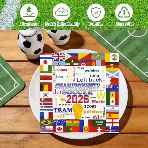 50Pcs World Cup 2026 Party Napkins – Internationals Themed Paper Napkins Flag