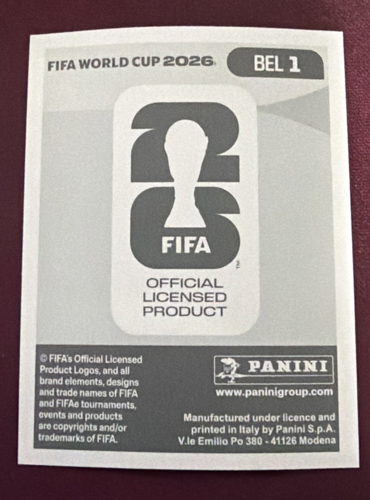 2026 Panini FIFA World Cup Sticker Belgium #BEL1 Emblem Logo Badge Foil
