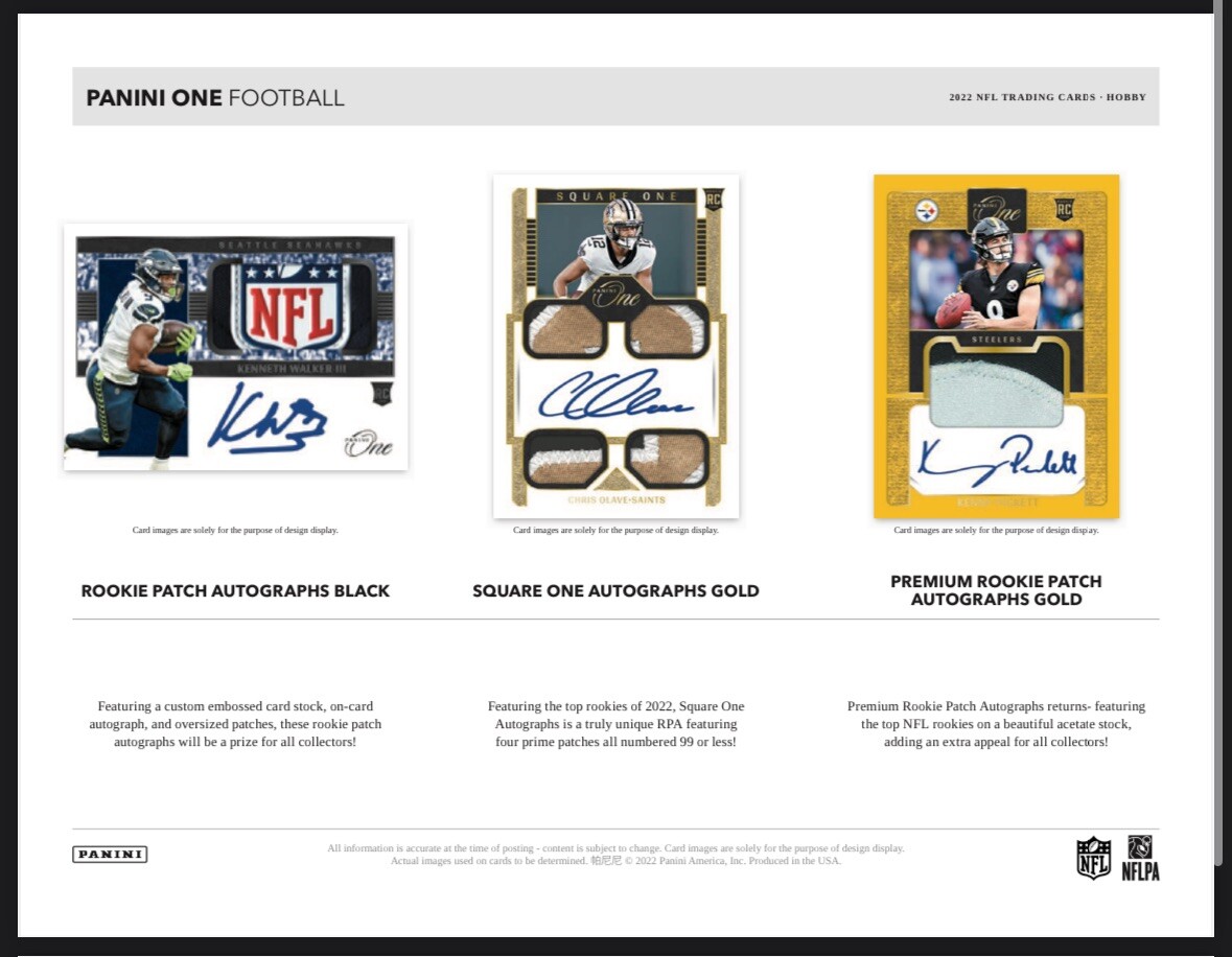 2022 Panini One Football Hobby Box