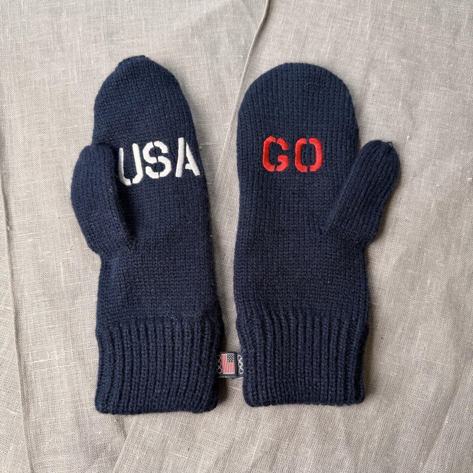 Team USA Winter Olympics Mittens GO USA Dark Navy Blue Gloves