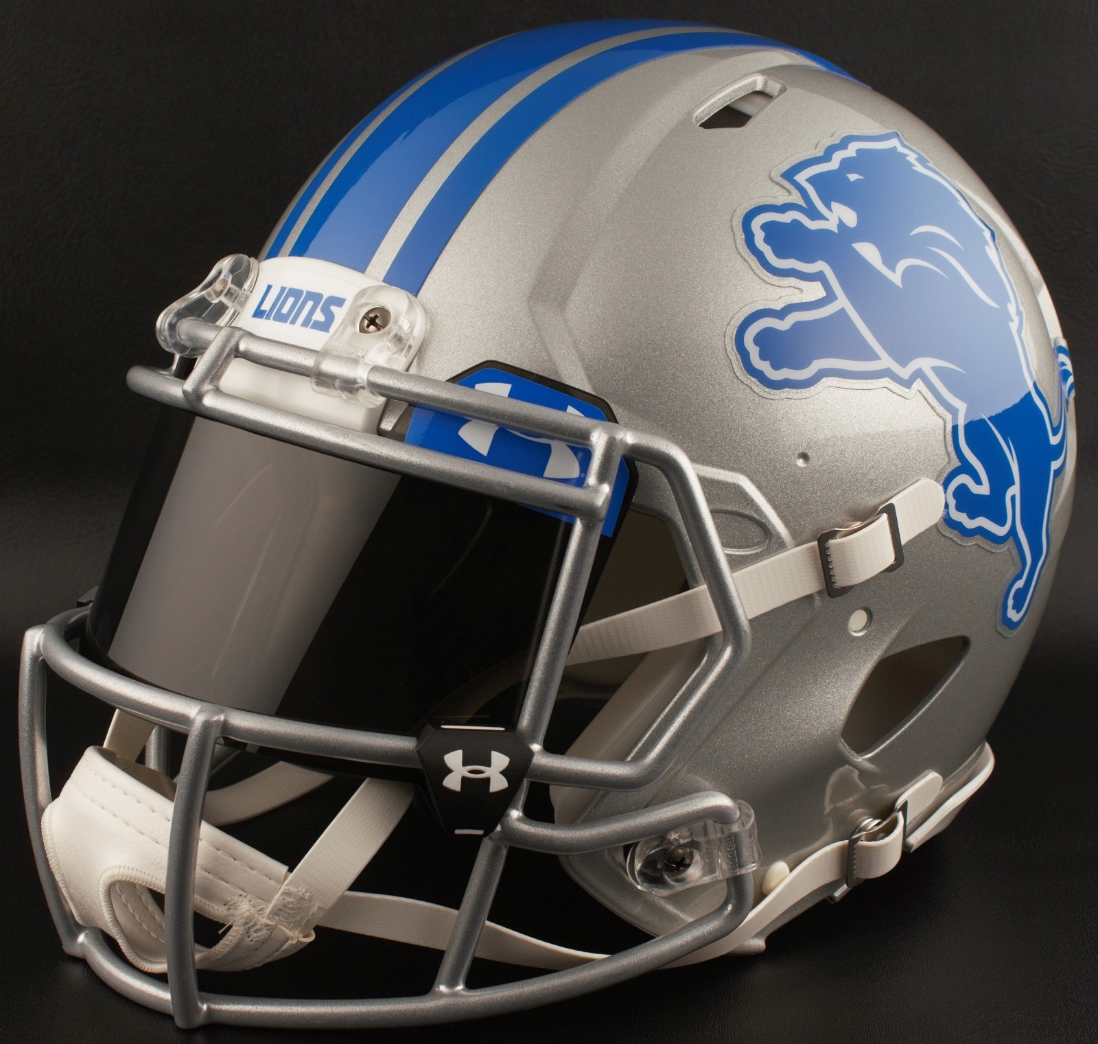 DETROIT LIONS NFL Football Helmet with BLACK-TINT Visor / Eye Shield