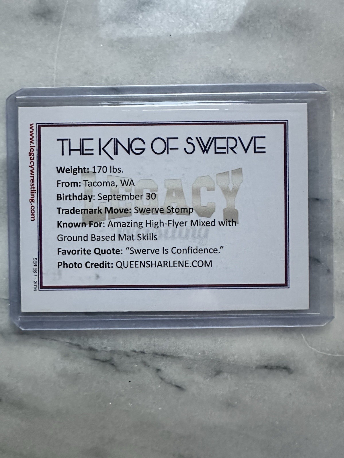 2016 Swerve Strickland Legacy Wrestling 1st Appearance Autographed Card AEW WWE