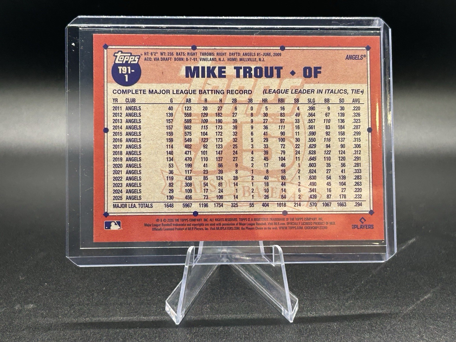 2026 Topps Japan MIKE TROUT KOI FISH Variation #T91-1 Los Angeles Angels SP