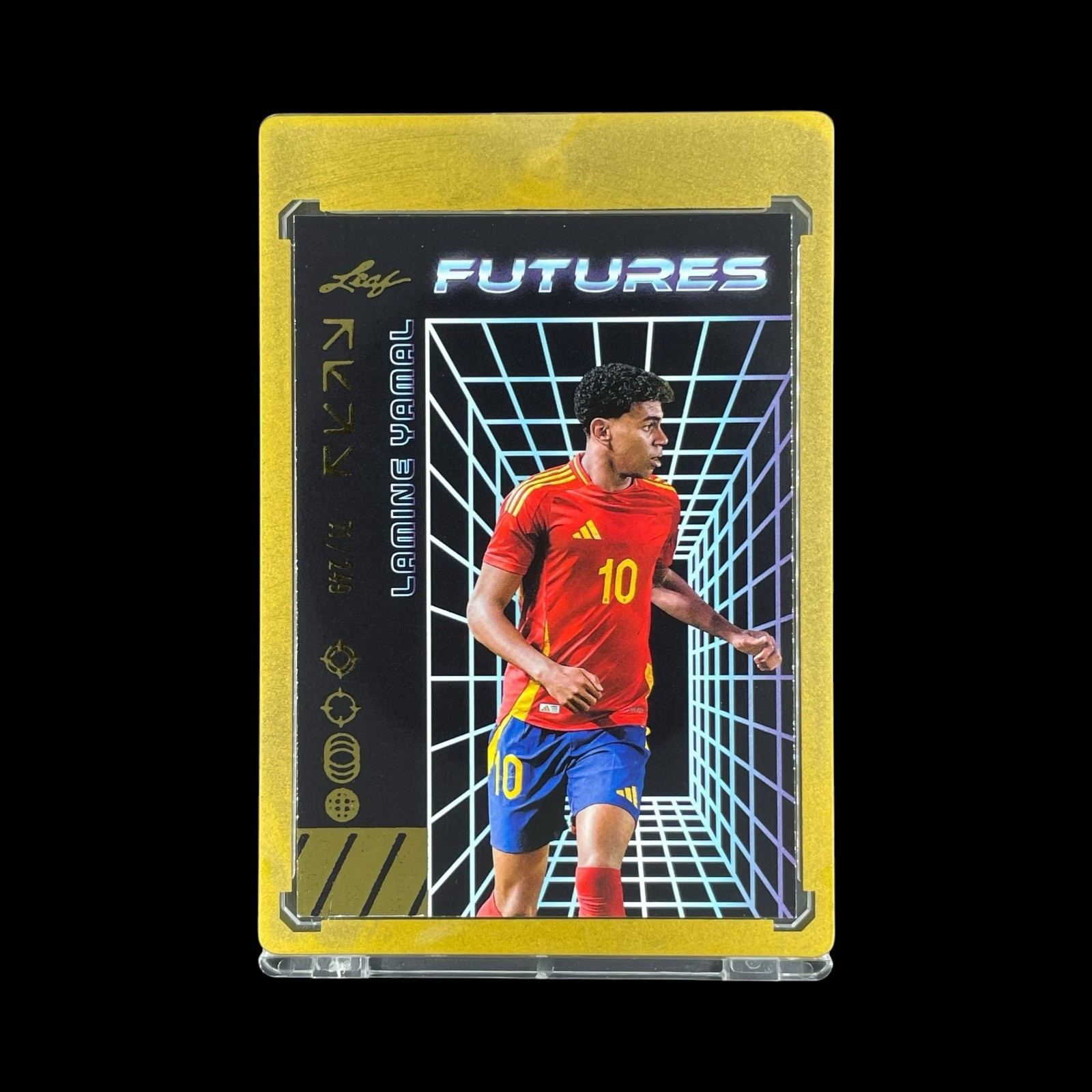 LAMINE YAMAL RARE /249 GOLD FOIL ROOKIE 2024 Leaf Futures Parallel Card – Spain