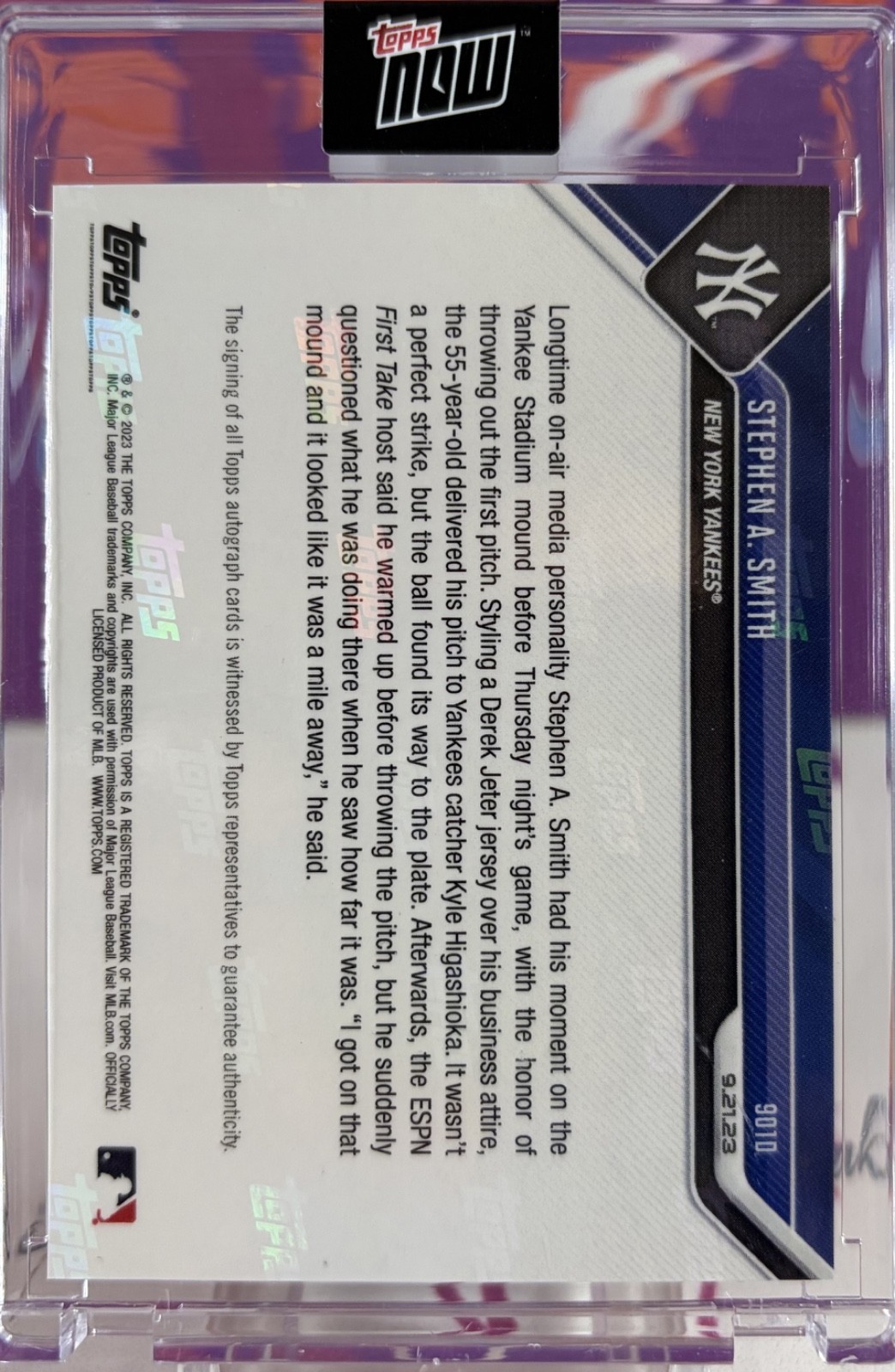 2023 Topps Now Stephen A. Smith Autograph /10 Factory Sealed FROM TOPPS *RARE*