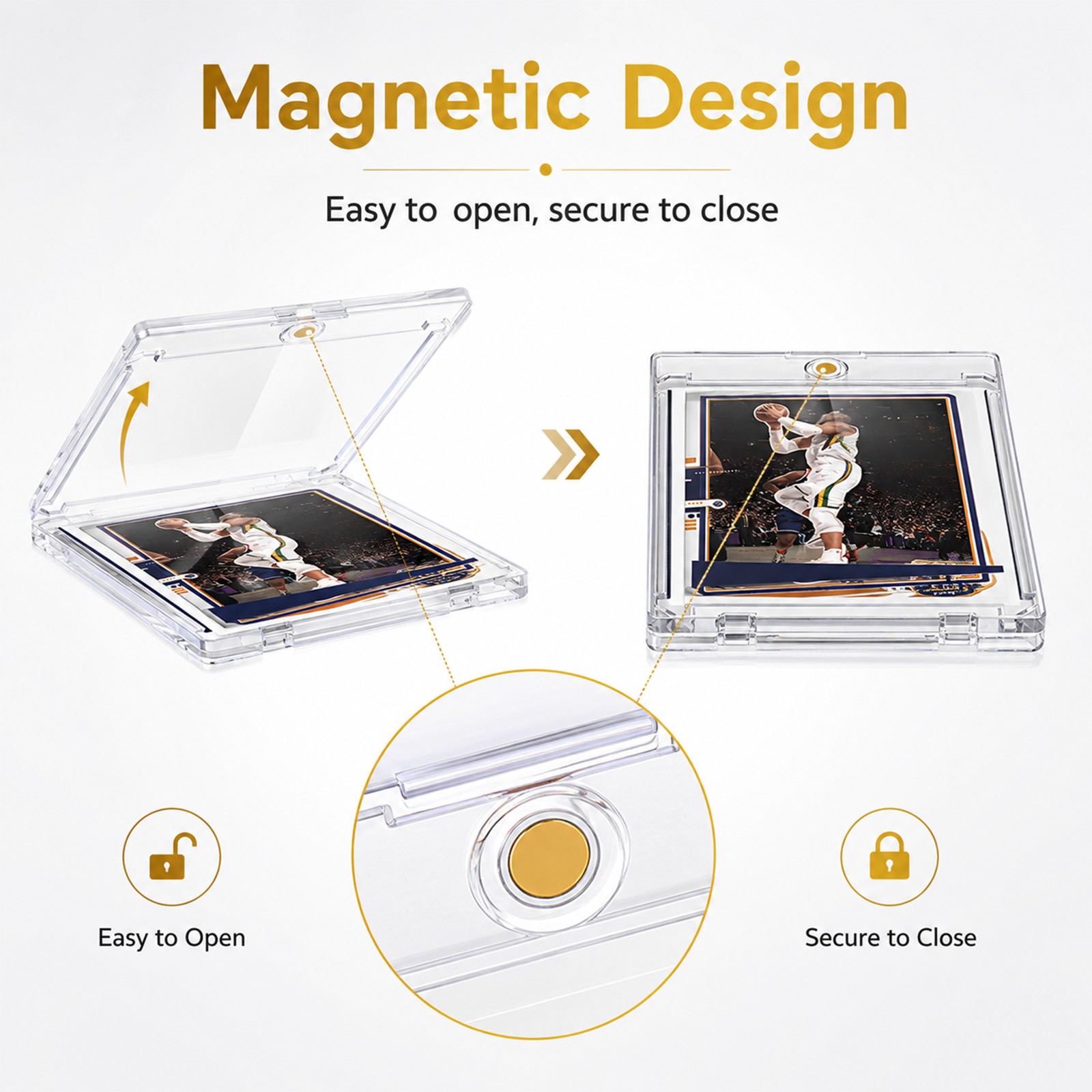 25/50pcs Magnetic Card Holders 75/100/130/180pt Sports Trading Card Display Case