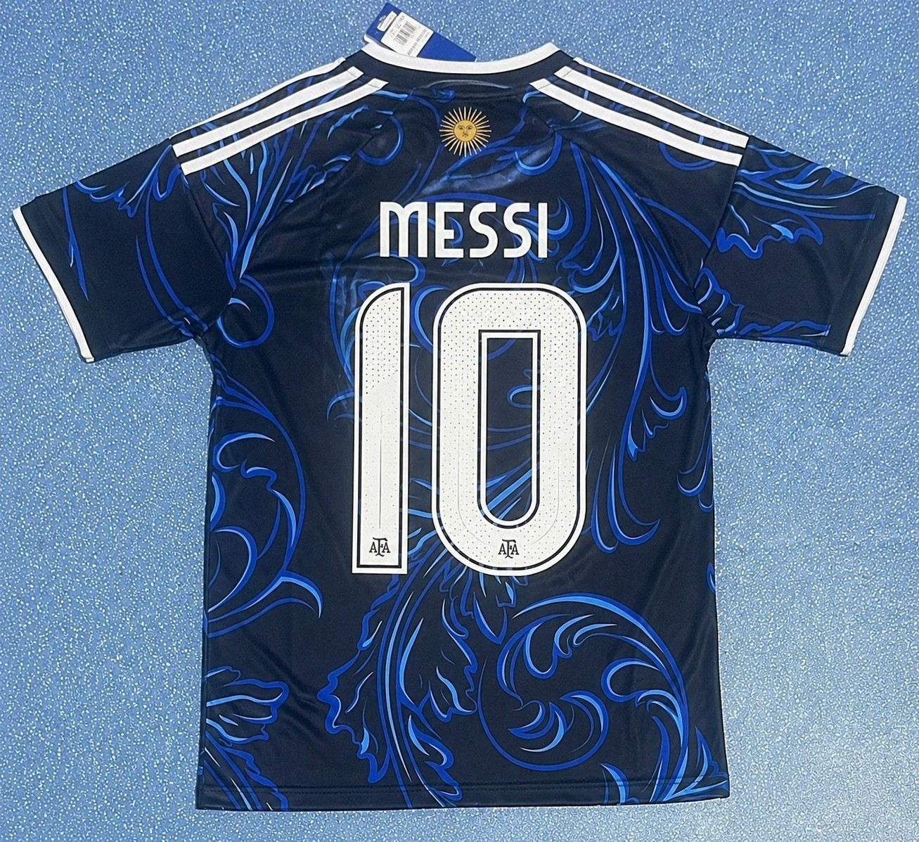 adidas Argentina Lionel Messi #10 Blue/Black/White Men’s Size L Soccer Jersey