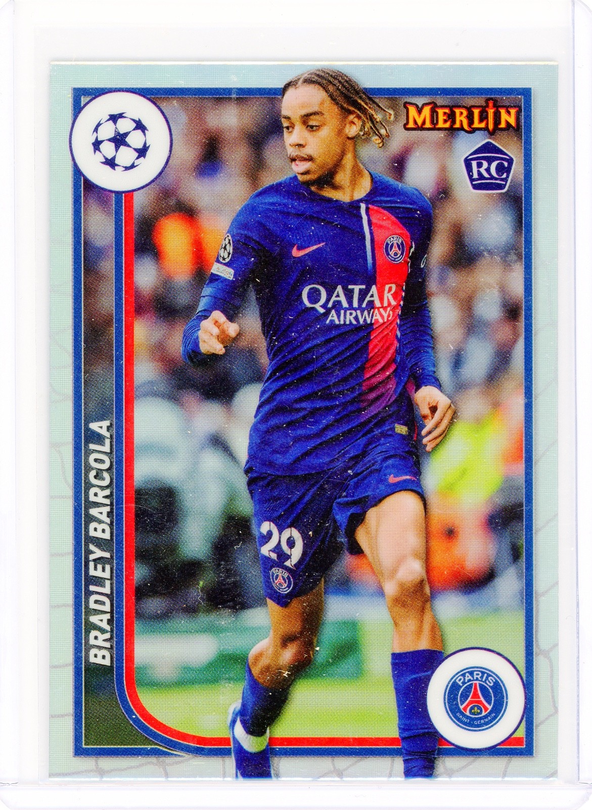 Bradley Barcola 2023-24 Topps Merlin Chrome UEFA Paris PSG Rookie Card RC ⭐️MINT
