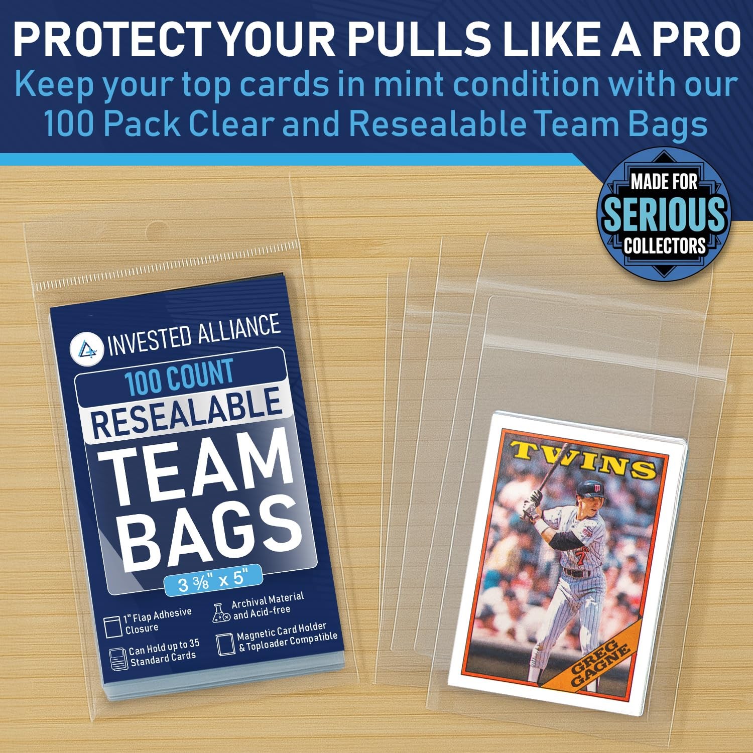 Invested Alliance Resealable Set Team Bags for Trading Cards Ultra TCG Baseball