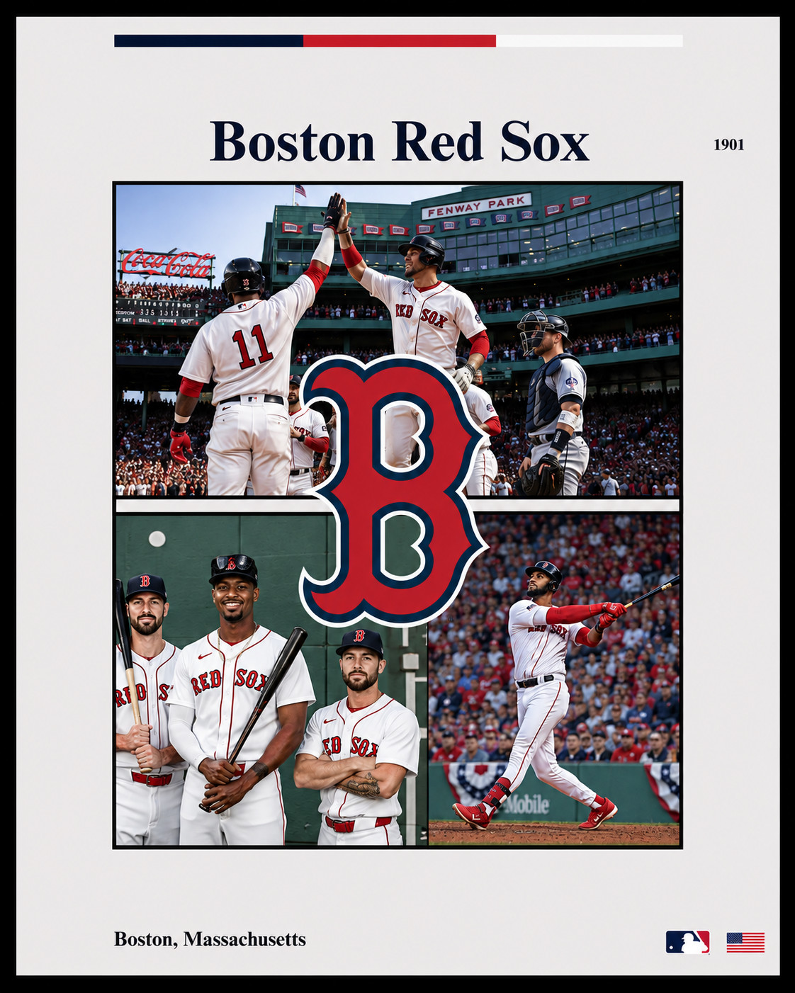 Boston Red Sox Team Photo Poster | Rolled Poster, MLB Baseball Wall Art