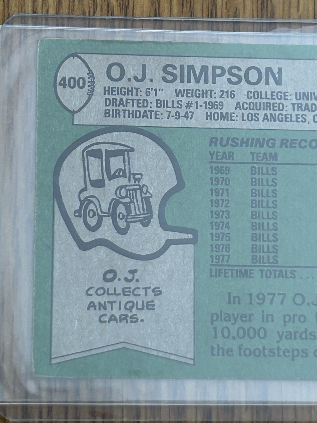 1978 Topps O.J. Simpson #400 San Francisco 49ers Vintage Football Card