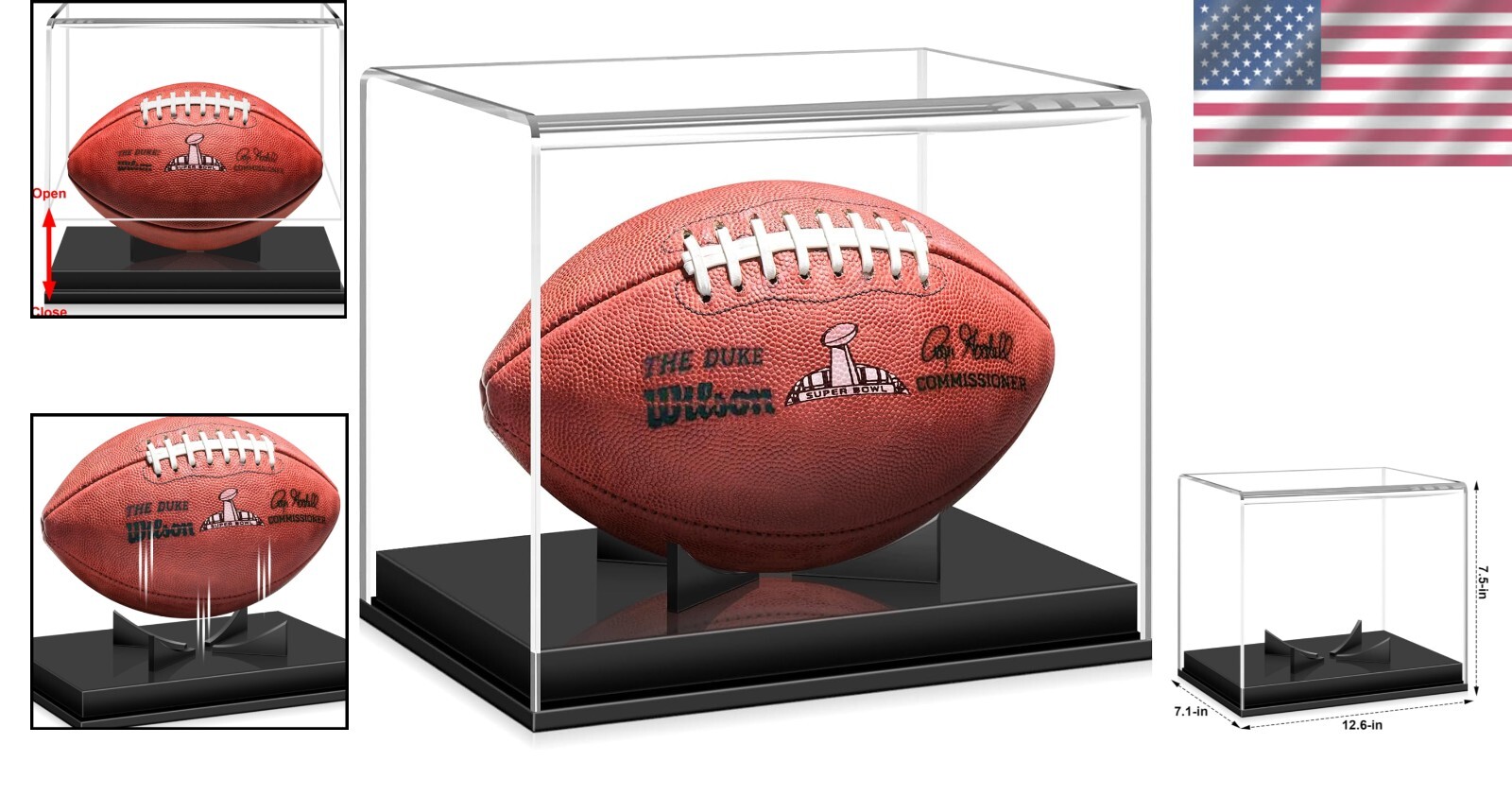 Lightweight Acrylic Football Display Box – Effortless Setup and Adaptability
