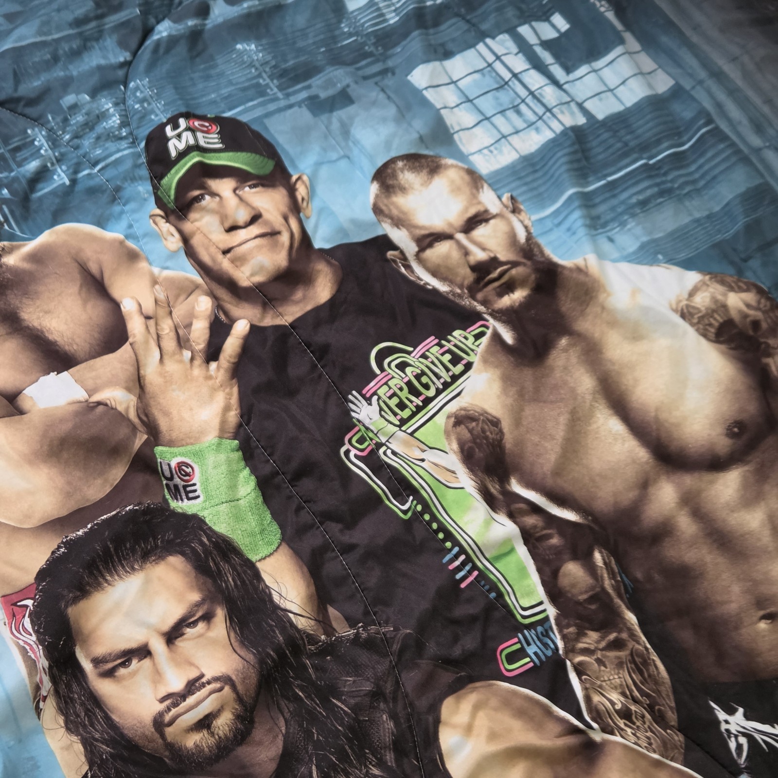 WWE 2015 Reversible Comforter Blanket 84×62″ John Cena Roman Reigns Randy Orton