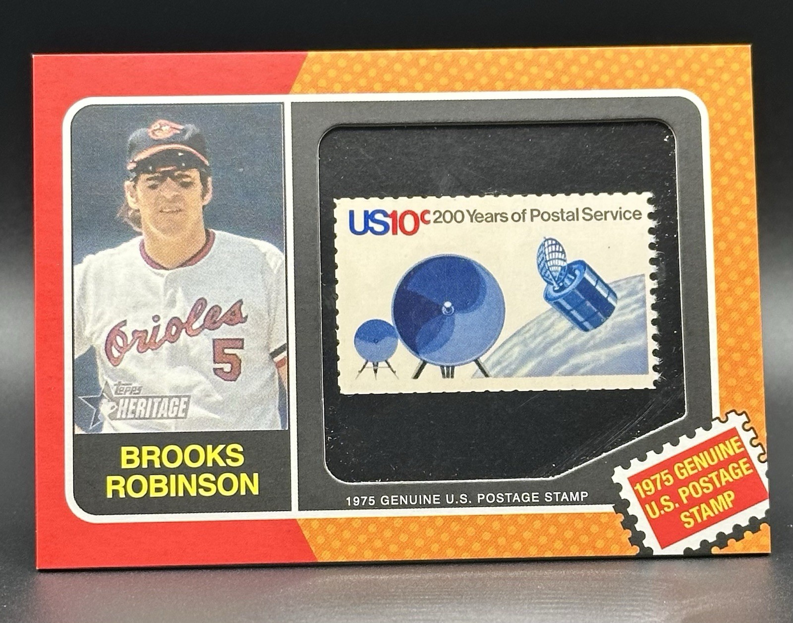 2024 Topps Heritage 1975 U.S. Postal Stamp Relics Brooks Robinson #75US-BR /50