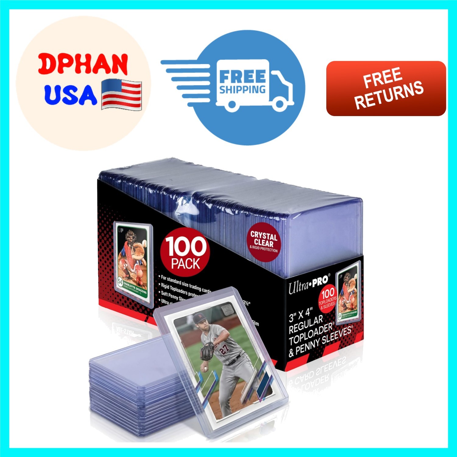 100 Clear Toploaders & Soft Sleeves for Trading Cards – Ultimate Protection
