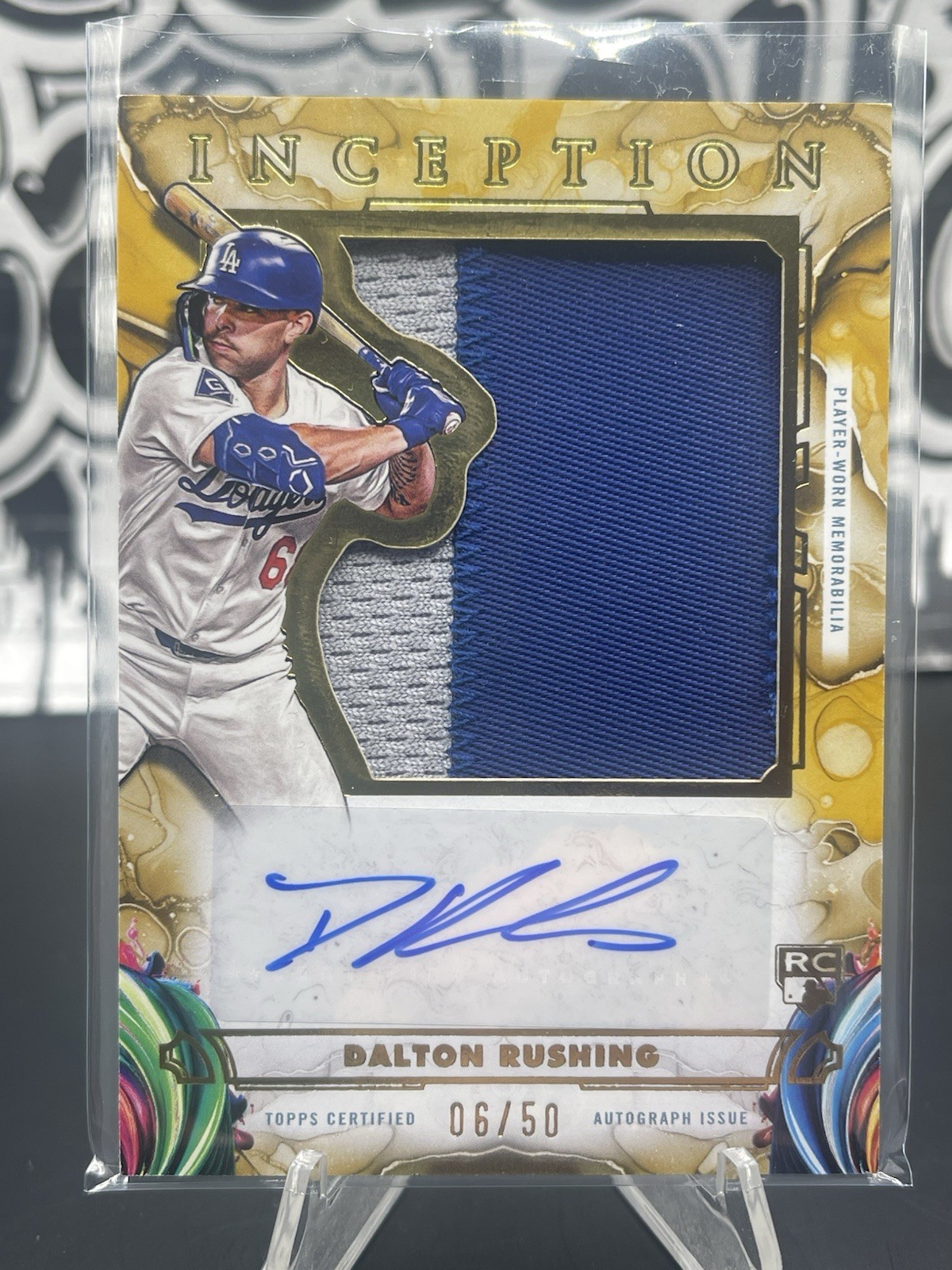 2025 Topps Inception Dalton Rushing Jumbo Patch Relic AUTO /50 RPA Dodgers