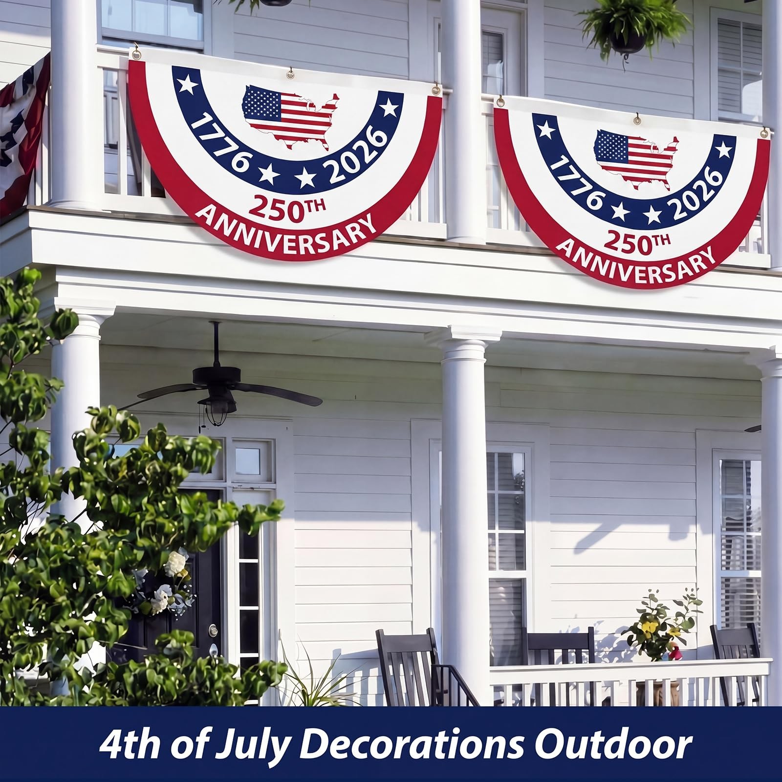 4 Pcs 250th Anniversary Bunting American Flag Bunting 4th of July Decoration 177
