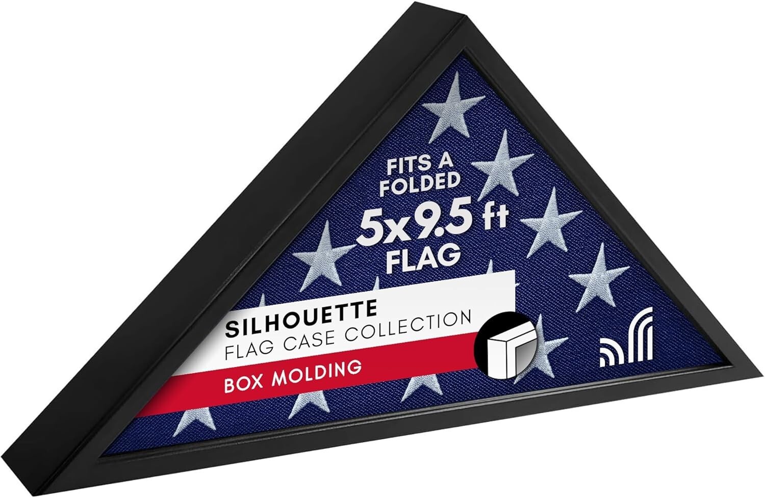 Large Flag Display Case for 5×9.5′ Burial Flags Tabletop Wall Mount Black