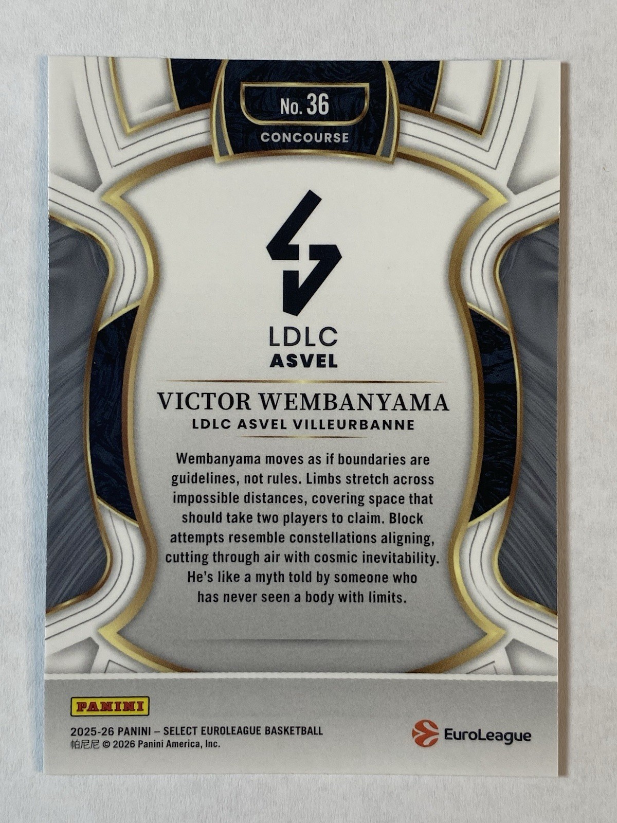 VICTOR WEMBANYAMA 2025-26 Panini Select EuroLeague Concourse Level #36