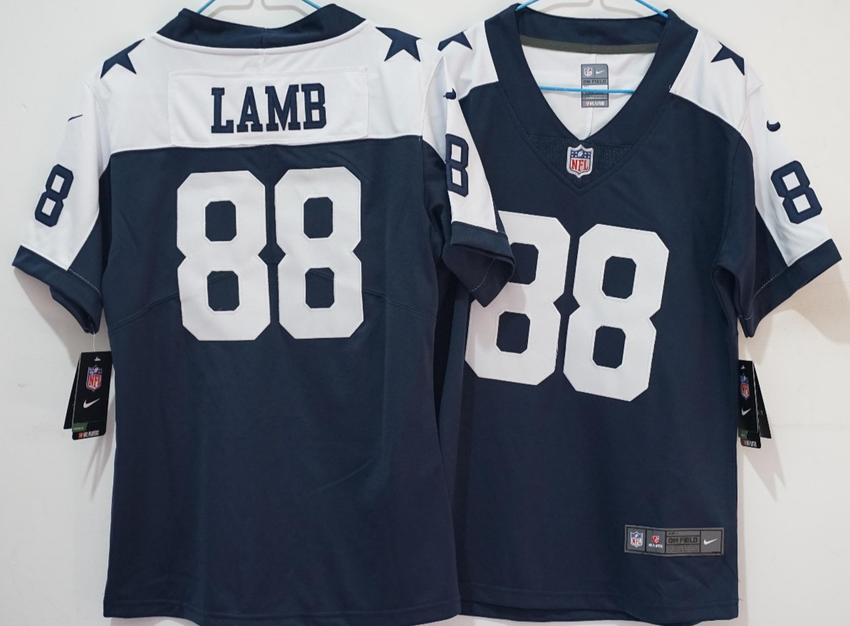​​Tariffs​ Free! YOUTH’S CeeDee Lamb #88 Cowboys Vapor Alt Navy Stitched Jersey.
