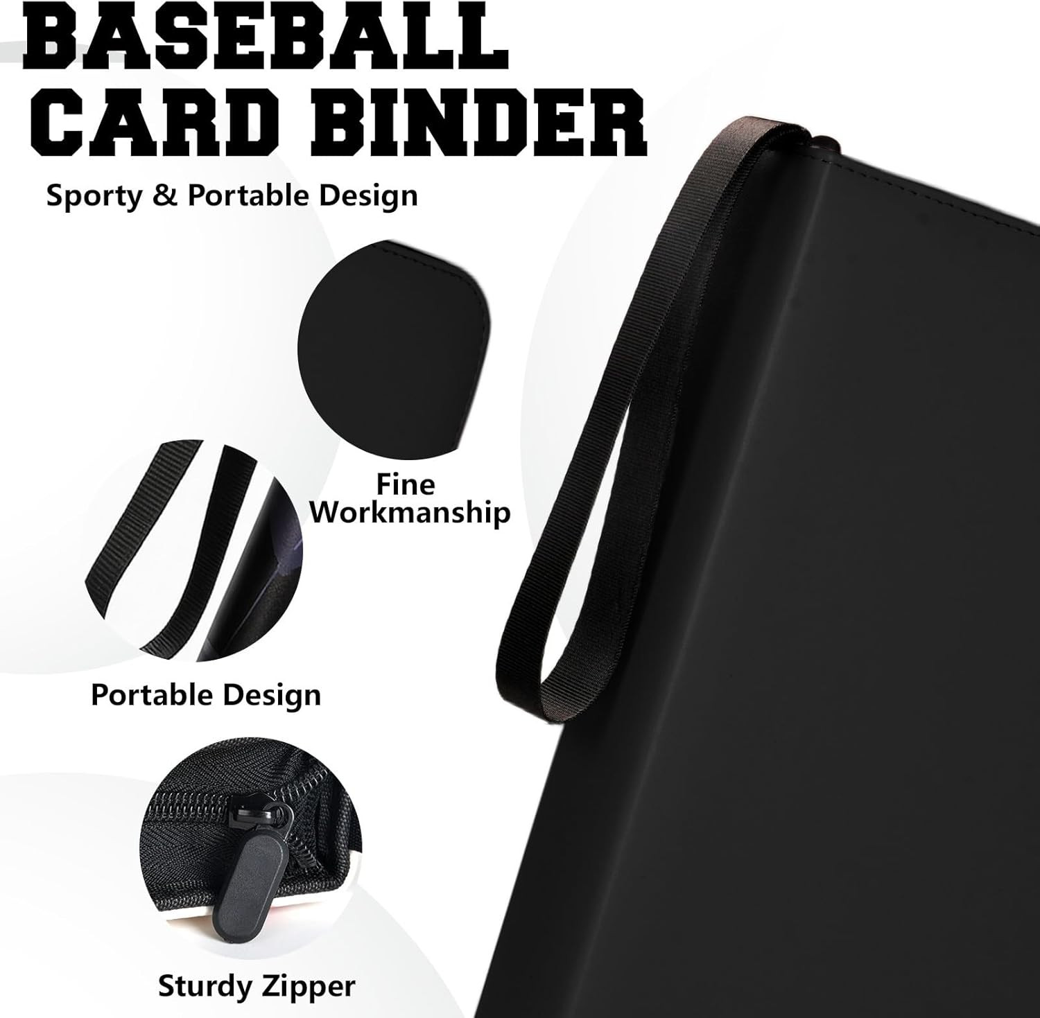9 Pocket Trading Card Zip Binder – Holds 900 Cards, 50 Pages Large-Capacity,Doub