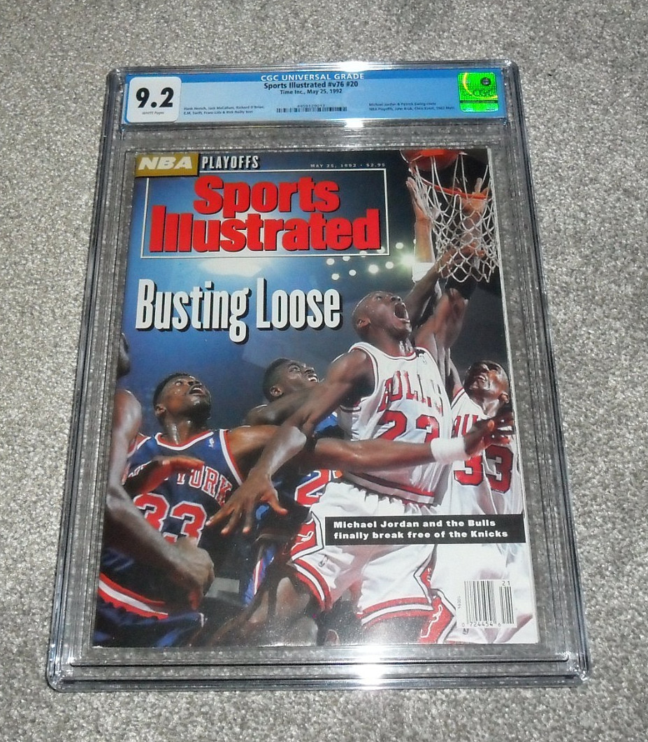 Sports Illustrated 1992 JORDAN CHICAGO “Bustin Loose” #20 Newsstand CGC 9.2 WP