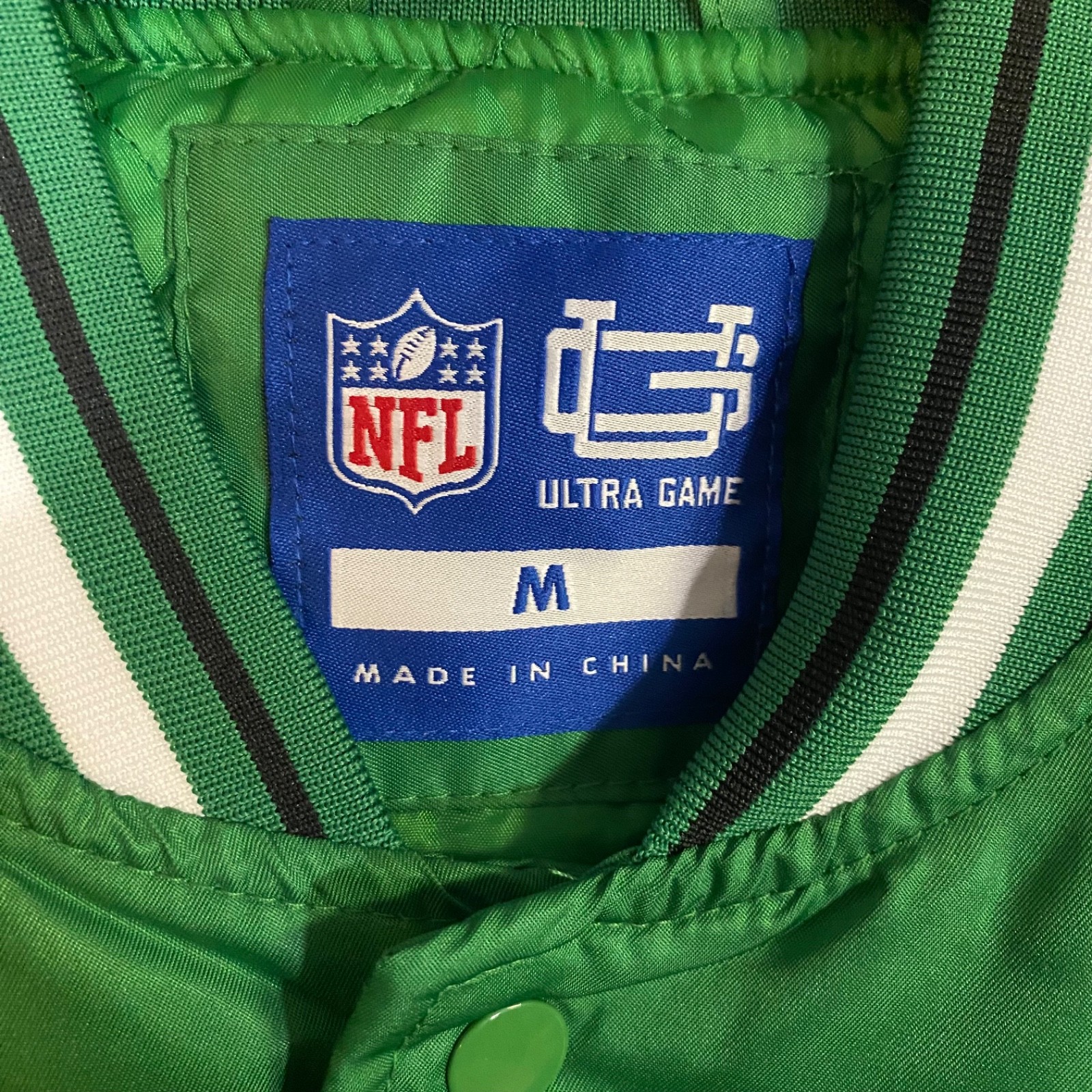 NFL Philadelphia Eagles Retro Logo Kelly Green Snap Bomber Varsity Jacket $135