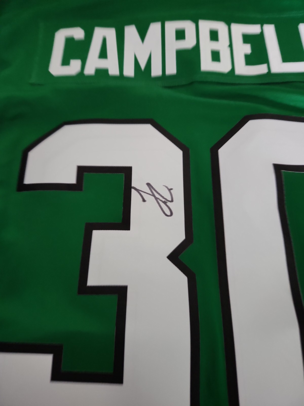 Jihaad Campbell Signed Philadelphia Eagles Custom Jersey Auto Kelly Green
