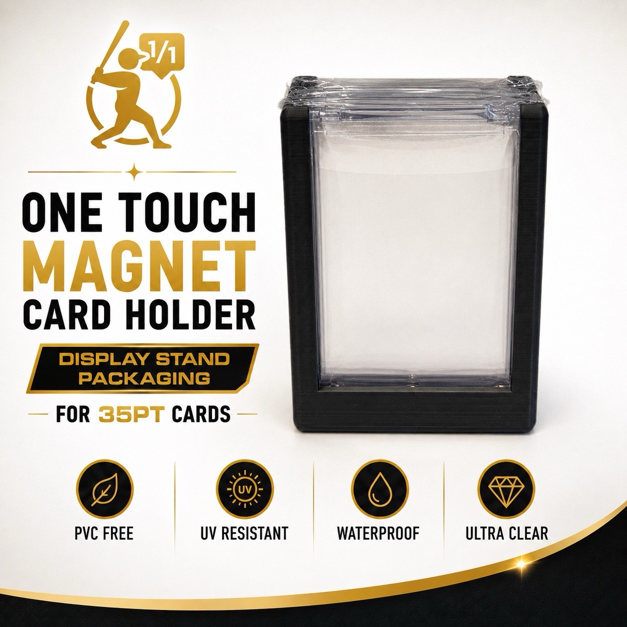1of1 ONE-TOUCH Magnetic Card Holder – Pack of 6 With Gray Display. Free Shipping