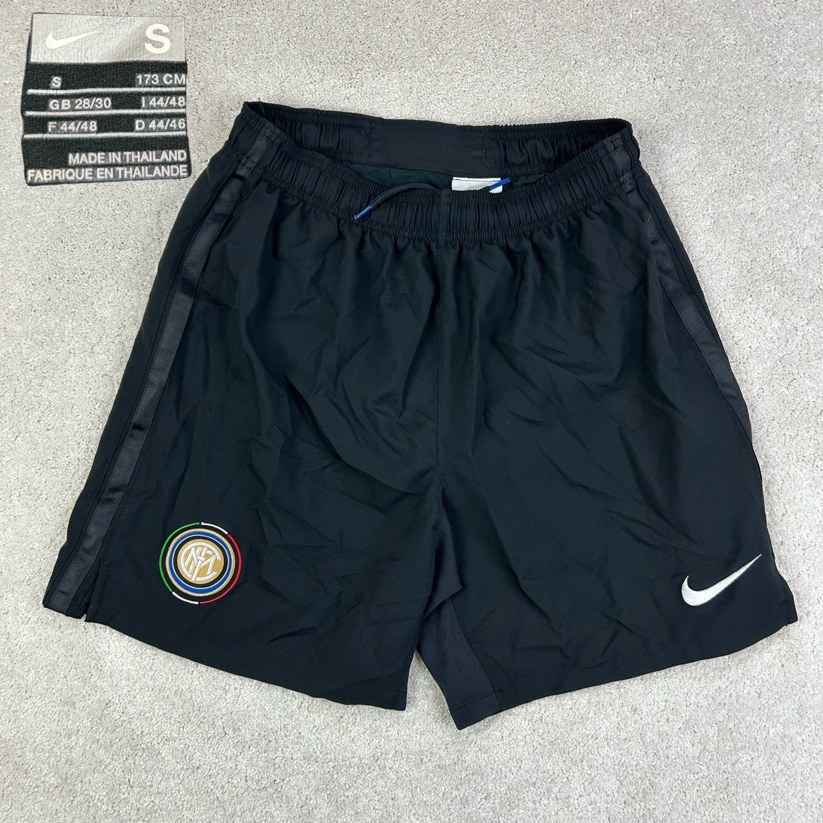 Official 2009-10 Nike Inter Milan Italy Black Lined Football 354272-010 Shorts S