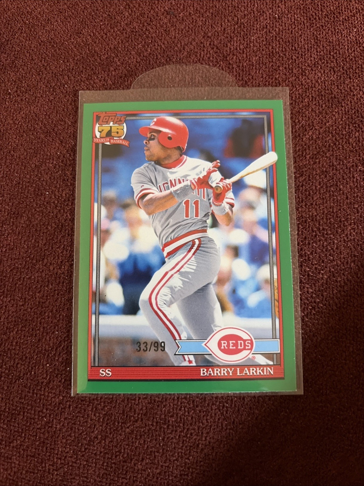 2026 Topps Series 1 Barry Larkin 1991 Throwback Green parallel # /99 🔥RARE🔥