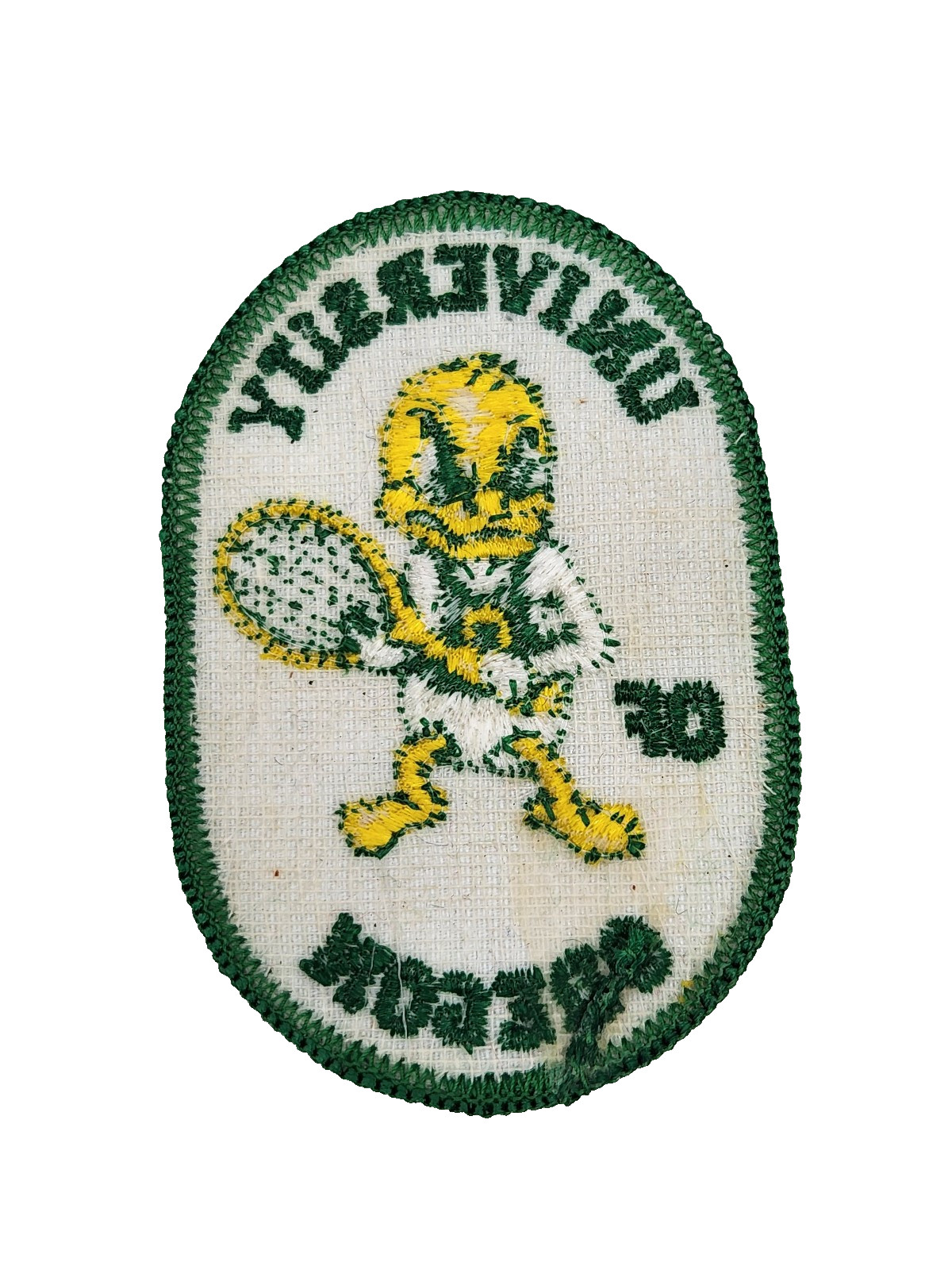 VINTAGE Oregon DUCKS Tennis PATCH 2 1/2 x 3 1/2 RARE