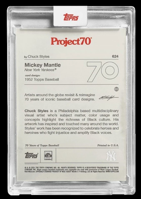 2021 Topps Project70® Card 624 – Mickey Mantle by Chuck Styles – Mint New Sealed
