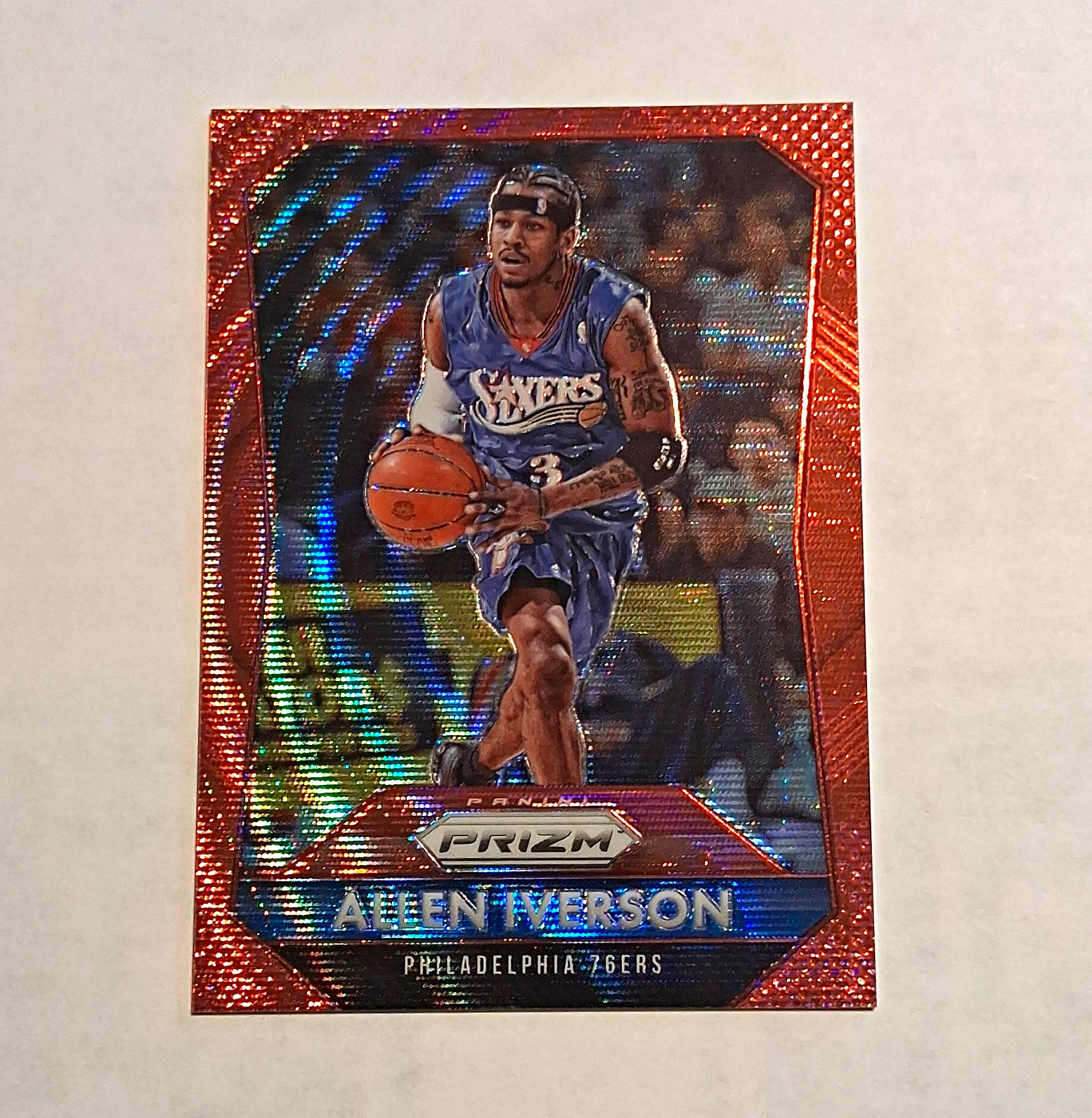 Panini Prizm 2015-16 Allen Iverson #286 Ruby Wave Prizm /350 76ers