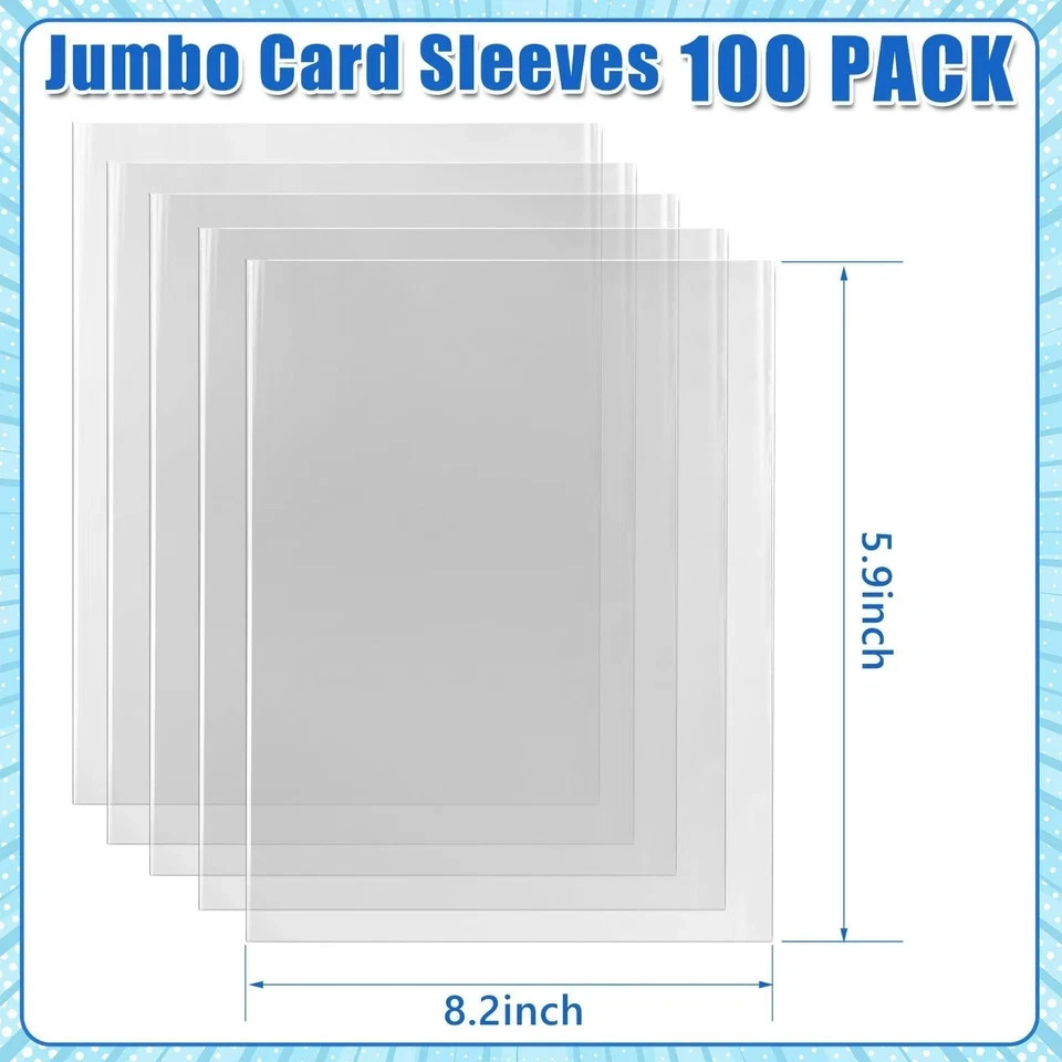 Jumbo Card Sleeves, Oversized Card Sleeves for TCG Trading Cards, Extra Thick…