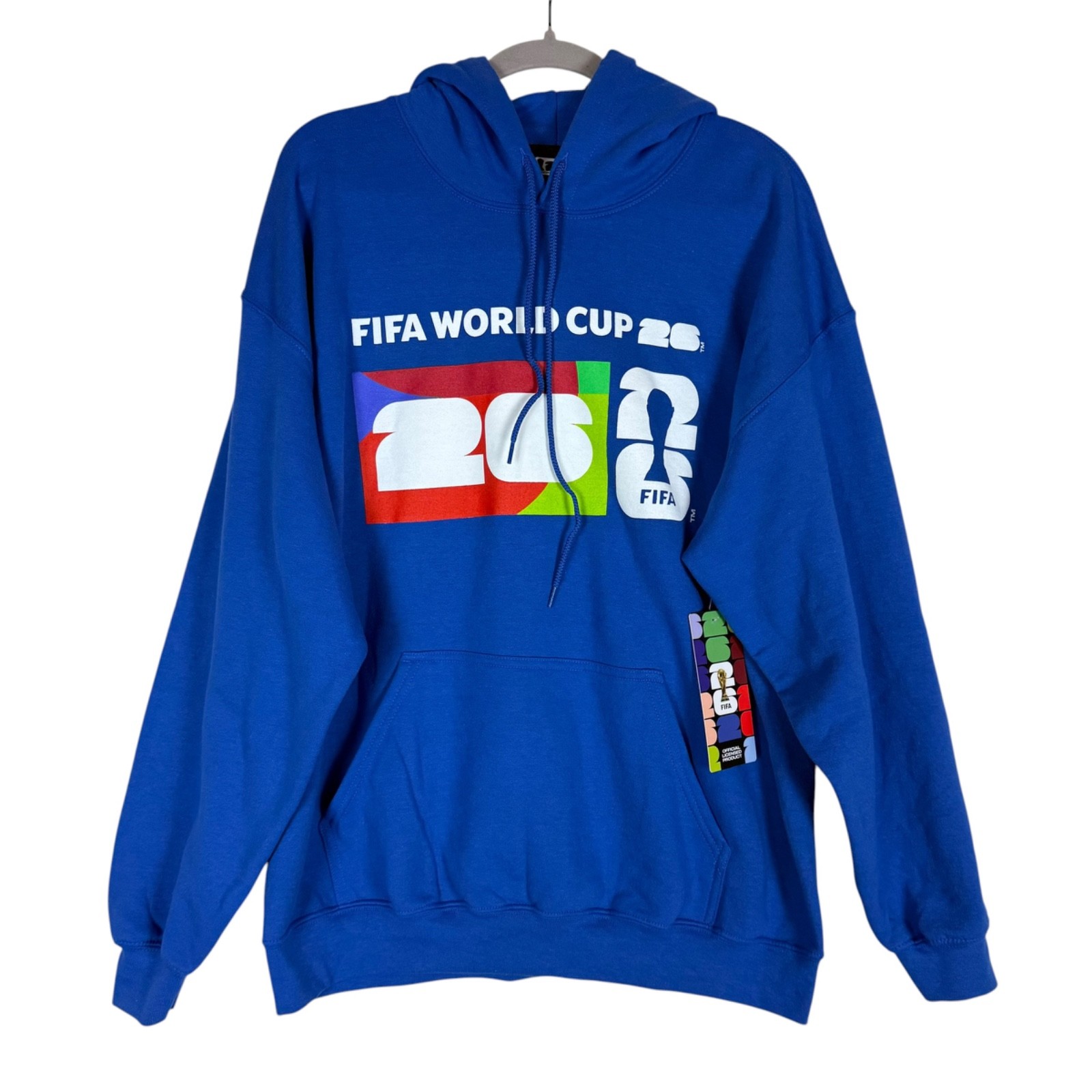 FIFA World Cup 26 Sweatshirt Mens L Blue Soccer Outerstuff Fleece Hoodie