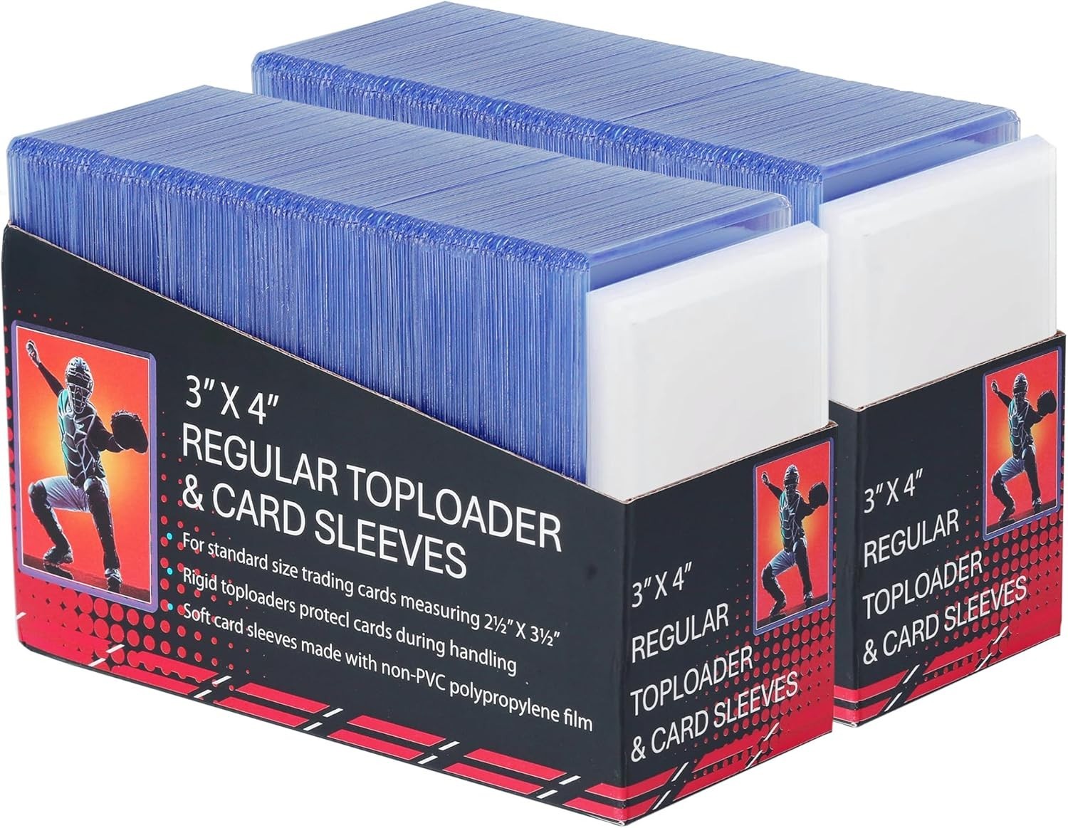 400 Card Sleeves Set Top Loaders Soft and Hard Protectors for Sports Gaming