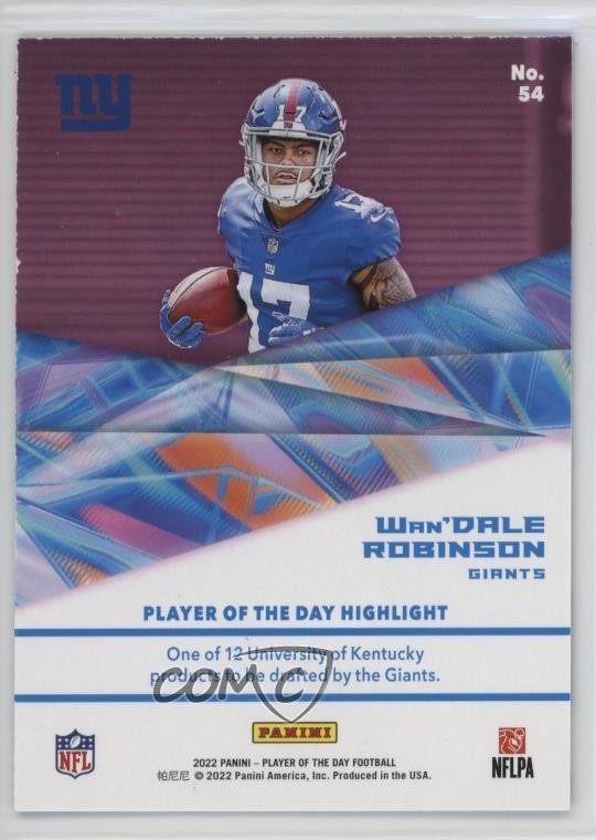 2022 Panini Player of the Day Gold /10 Wan’Dale Robinson #54 Rookie RC 8mm