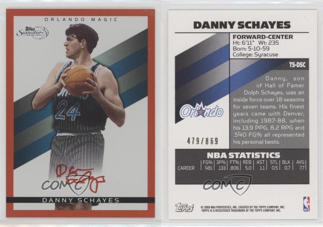 2008-09 Topps Signature Red Foil Facsimile 479/869 Danny Schayes #TS-DSC 1t5
